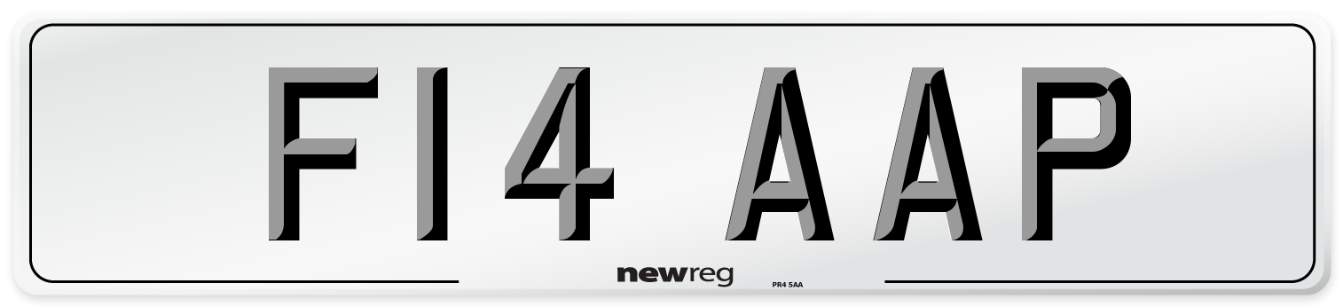 F14 AAP Number Plate from New Reg